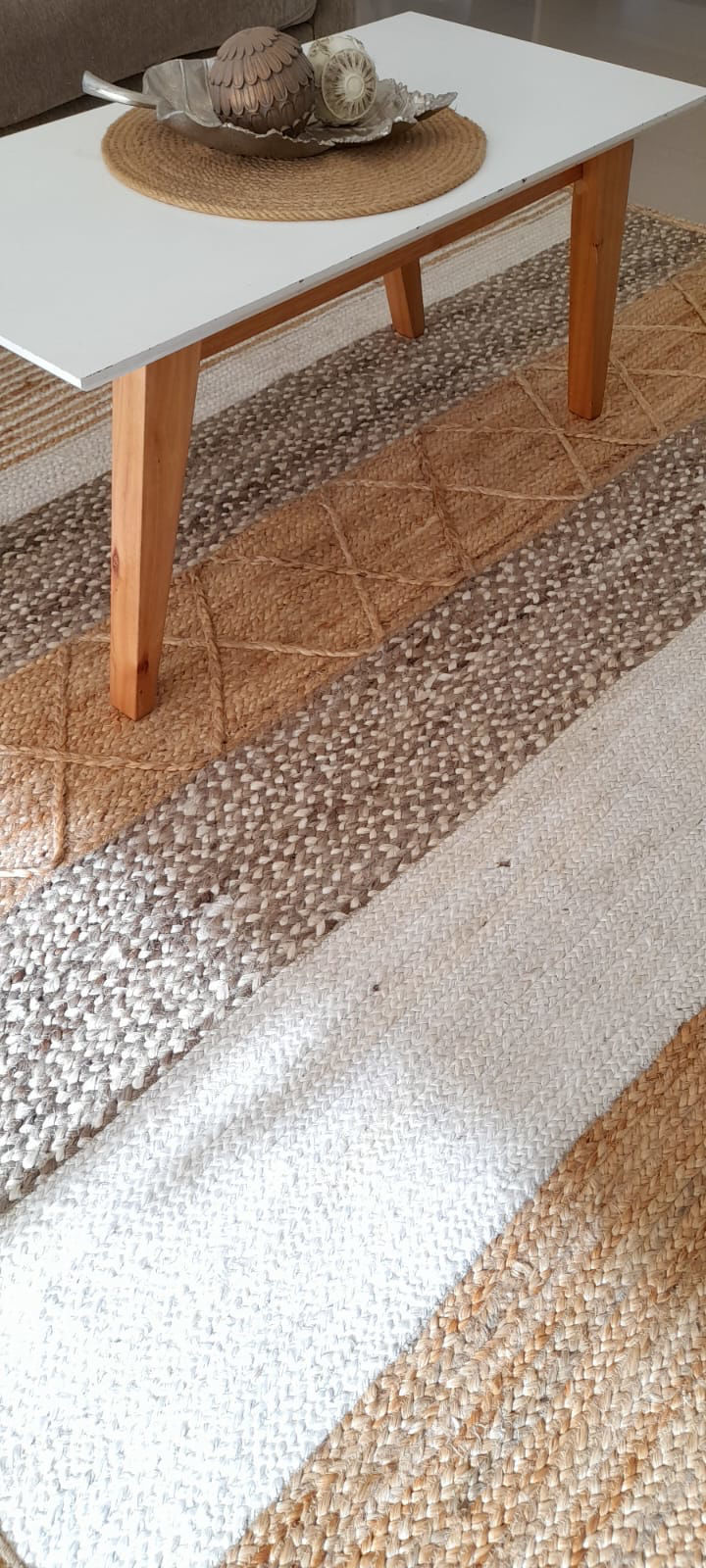 alfombra de yute natural mullticolor