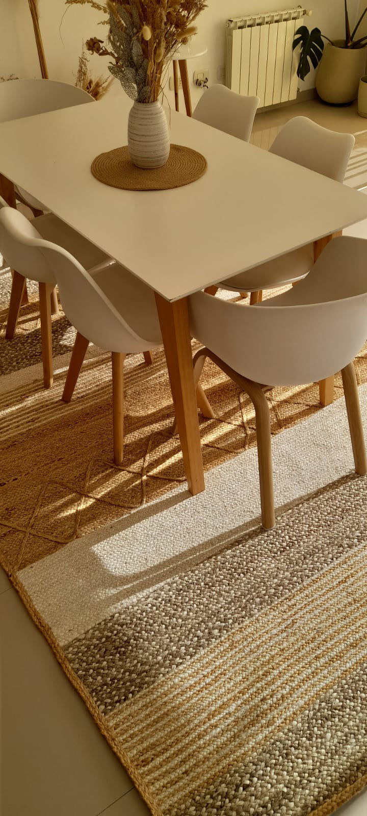 alfombragrande  de yute natural mullticolor