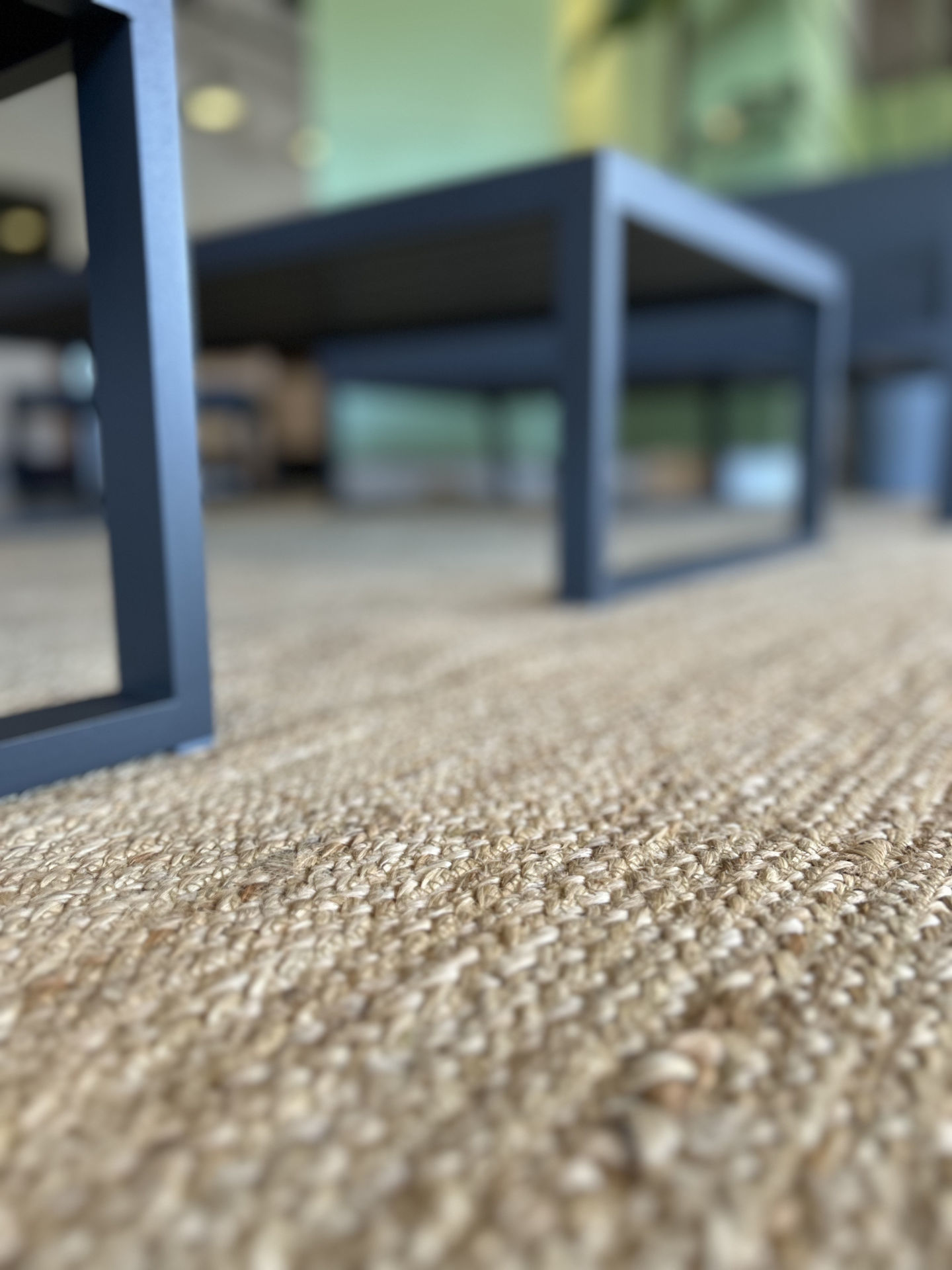 Alfombra tejida a mano de yute natural