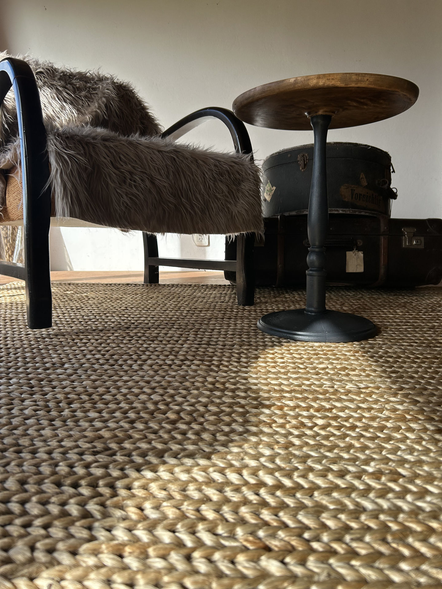 Alfombra de yute con textura 